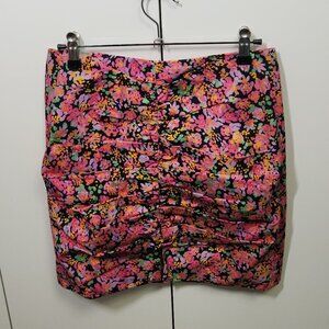 Zara Skirt Womens Size S Floral Mini, Front Slit
